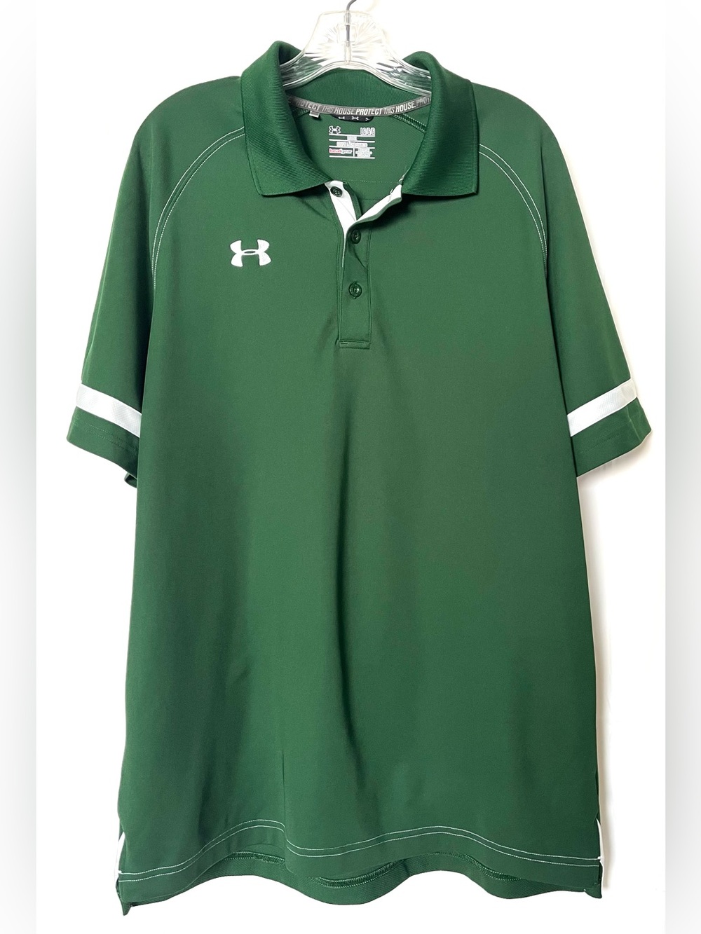 Under Armour Men’s Dark Green Polo with White Accent